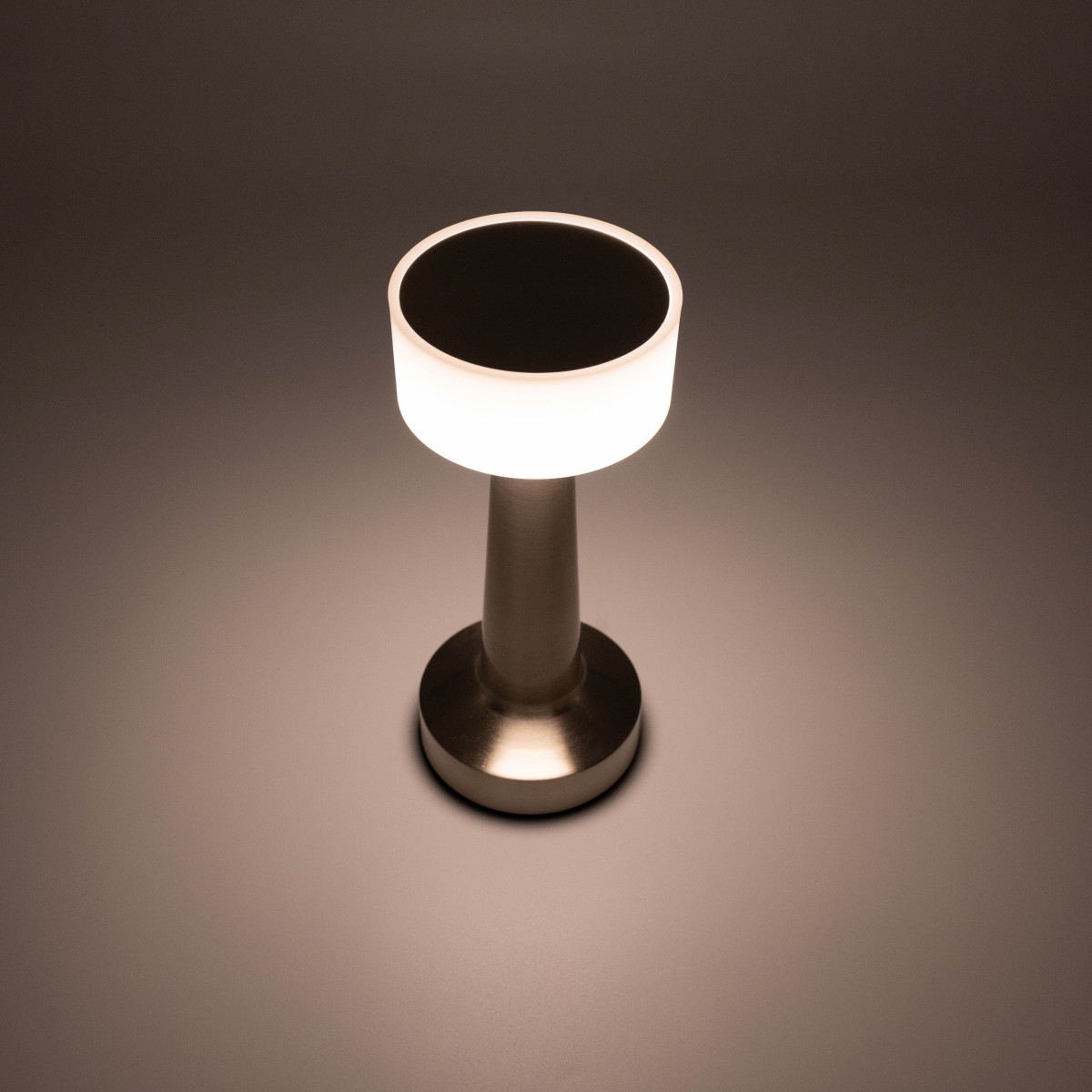 Επιτραπέζιο Φωτιστικό LED Ασημί Μεταλλικό – Επαναφορτιζόμενο με USB, Μπαταρία 1200mAh