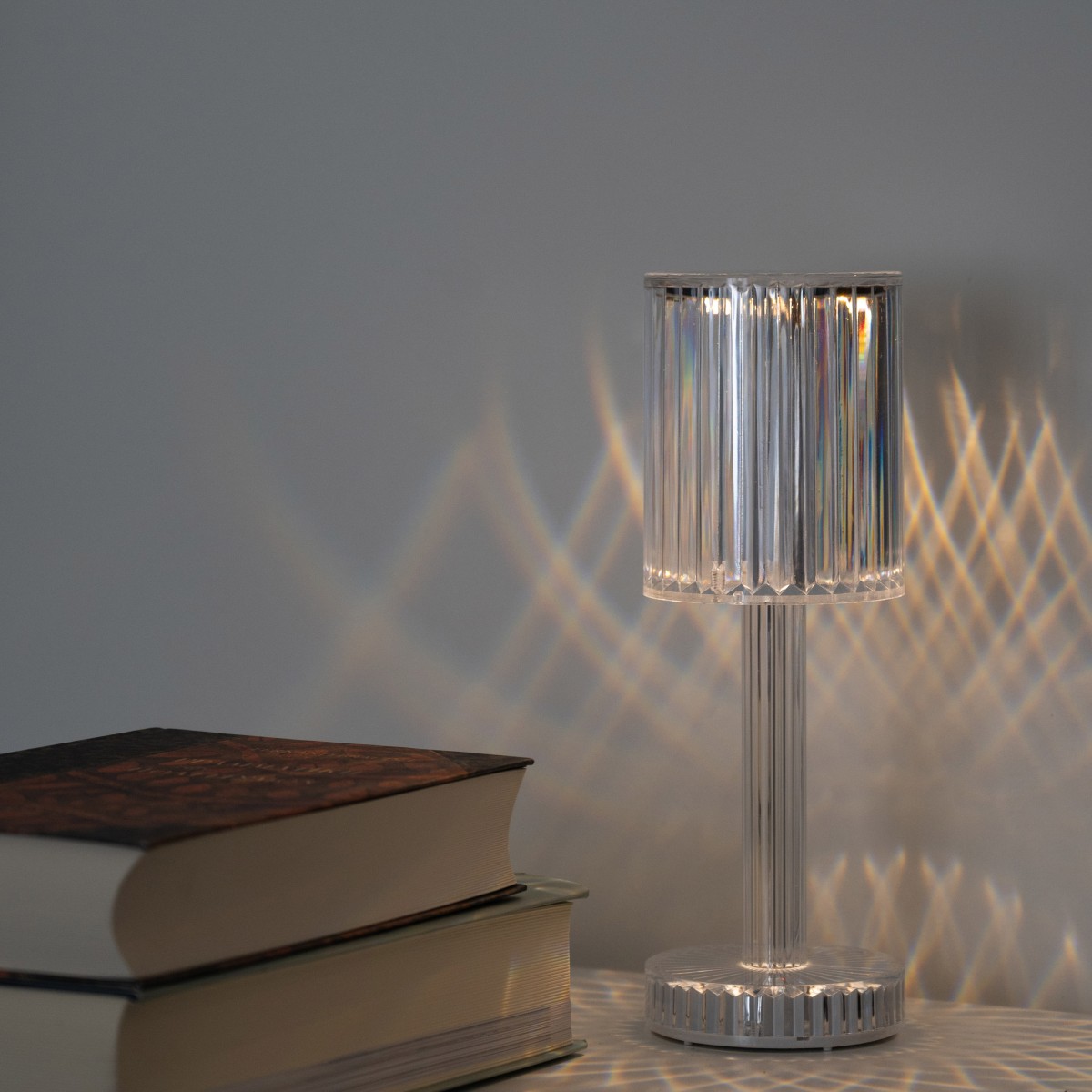 Επιτραπέζιο Φωτιστικό Line LED Αφής – Επαναφορτιζόμενο USB με 3 Ρυθμίσεις Φωτός & Γραμμικό Κρυστάλλιο Εφέ