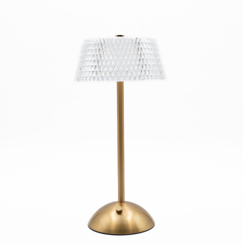 Επιτραπέζιο Φωτιστικό Diamond LED Αφής με Μεταλλική Χρυσή Βάση, 3 Ρυθμίσεις Φωτός & Κρυστάλλινο Εφέ