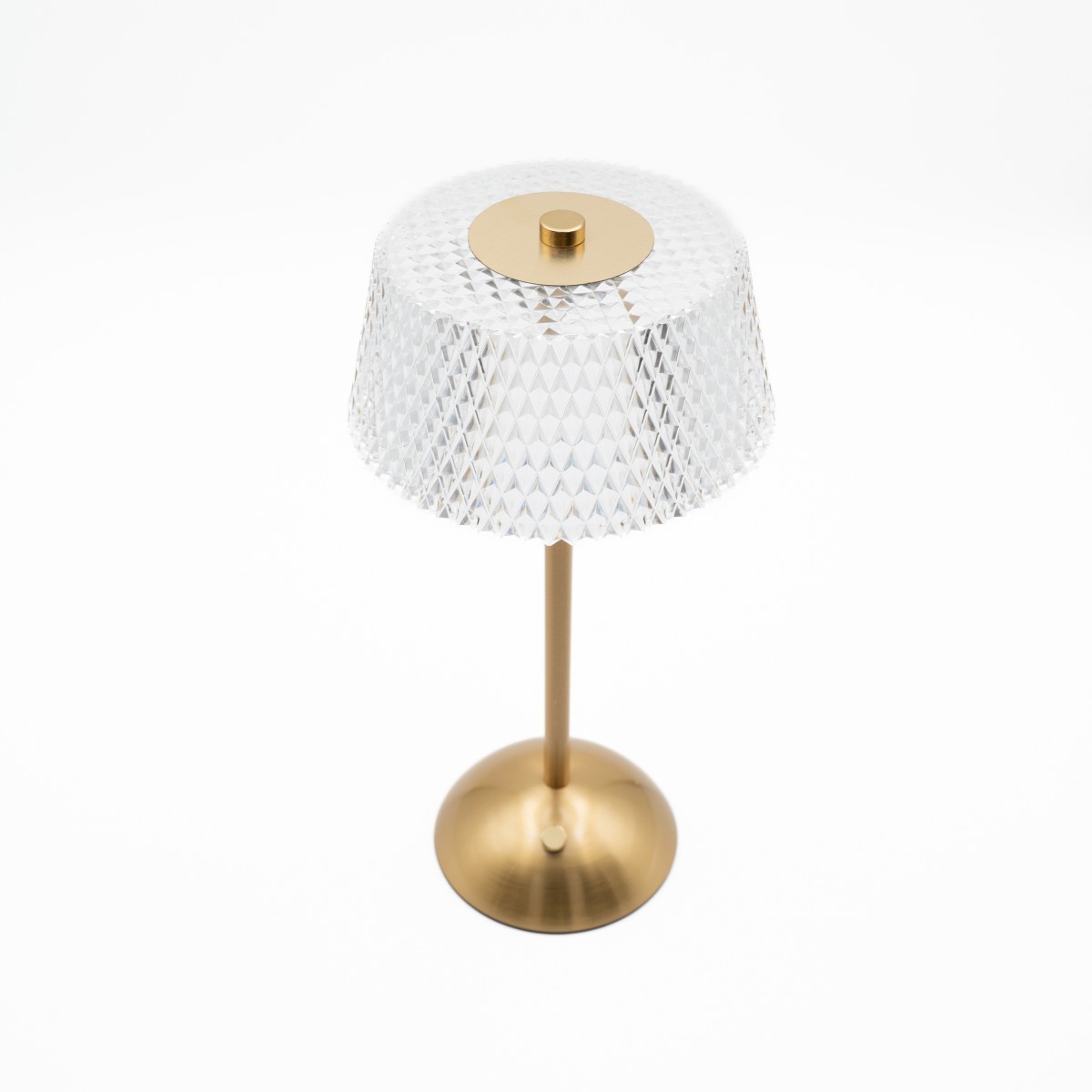Επιτραπέζιο Φωτιστικό Diamond LED Αφής με Μεταλλική Χρυσή Βάση, 3 Ρυθμίσεις Φωτός & Κρυστάλλινο Εφέ