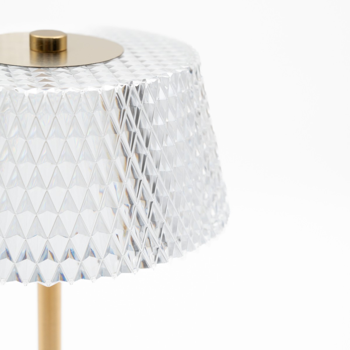 Επιτραπέζιο Φωτιστικό Diamond LED Αφής με Μεταλλική Χρυσή Βάση, 3 Ρυθμίσεις Φωτός & Κρυστάλλινο Εφέ