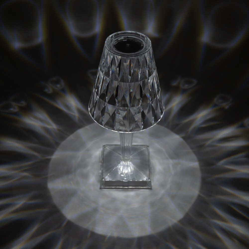Επιτραπέζιο Φωτιστικό Diamond LED Αφής – Επαναφορτιζόμενο USB με 3 Ρυθμίσεις Φωτός & Κρυστάλλινο Εφέ