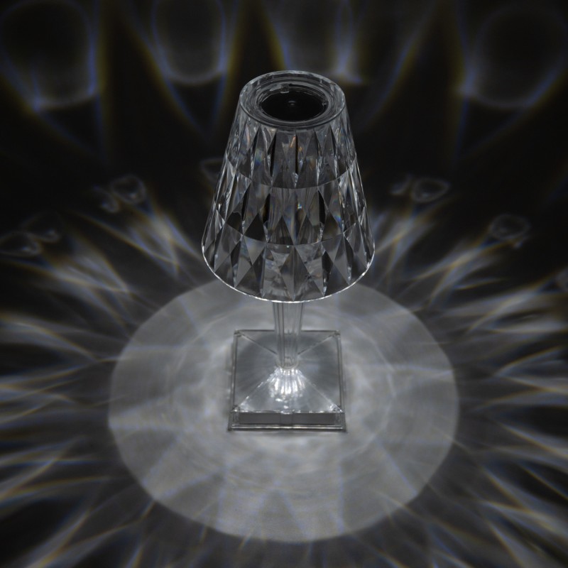 Επιτραπέζιο Φωτιστικό Diamond LED Αφής – Επαναφορτιζόμενο USB με 3 Ρυθμίσεις Φωτός & Κρυστάλλινο Εφέ