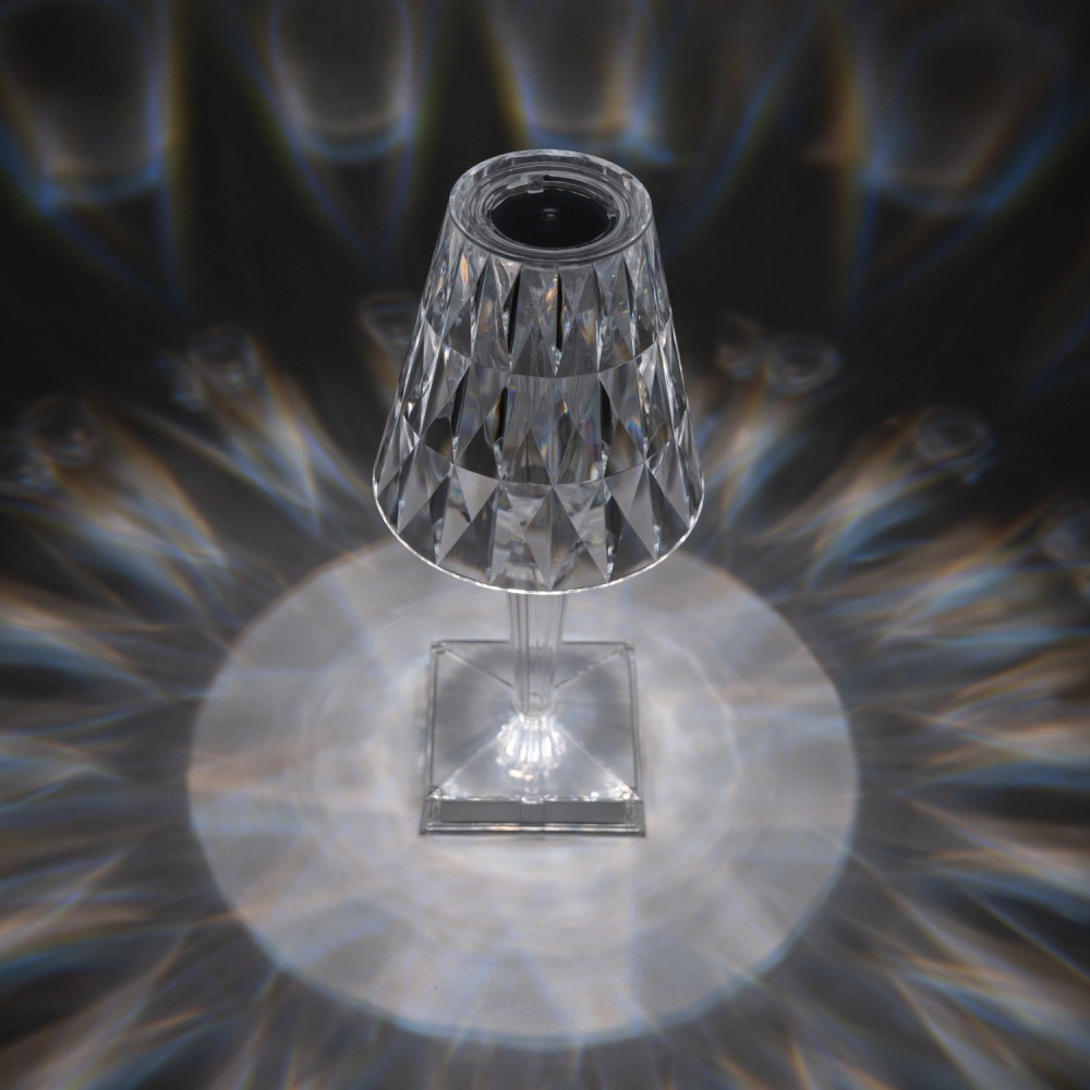 Επιτραπέζιο Φωτιστικό Diamond LED Αφής – Επαναφορτιζόμενο USB με 3 Ρυθμίσεις Φωτός & Κρυστάλλινο Εφέ