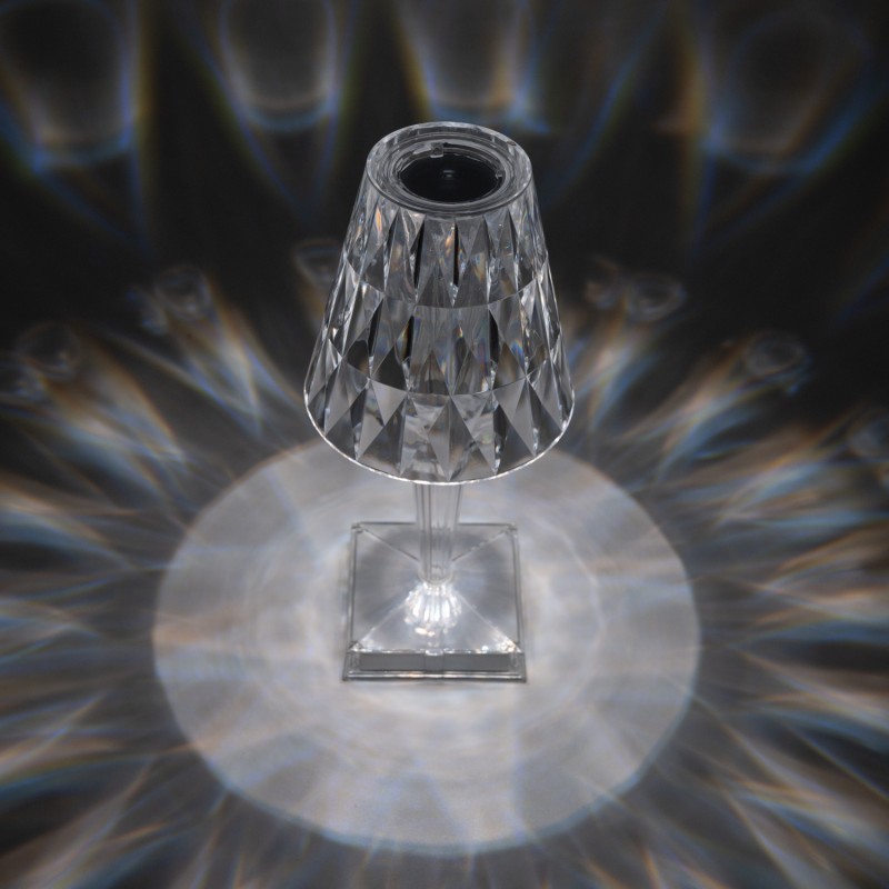 Επιτραπέζιο Φωτιστικό Diamond LED Αφής – Επαναφορτιζόμενο USB με 3 Ρυθμίσεις Φωτός & Κρυστάλλινο Εφέ