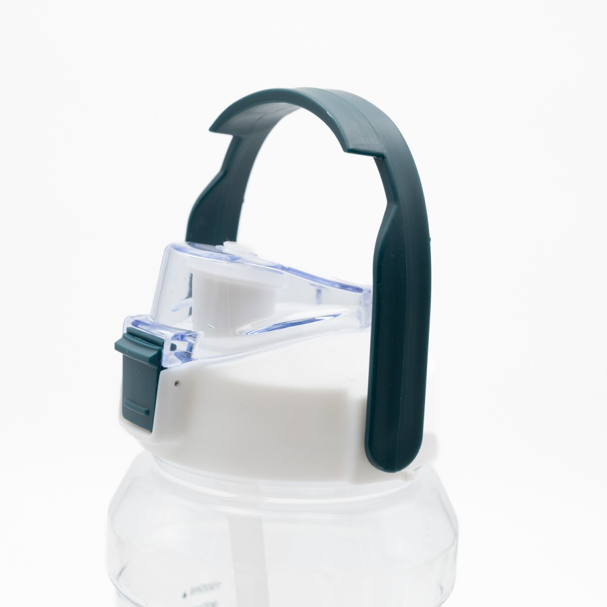 Super Παγούρι Νερού 1500ml Λευκό Διάφανο με Εργονομική Λαβή, Καλαμάκι & Κουμπί Ασφαλείας