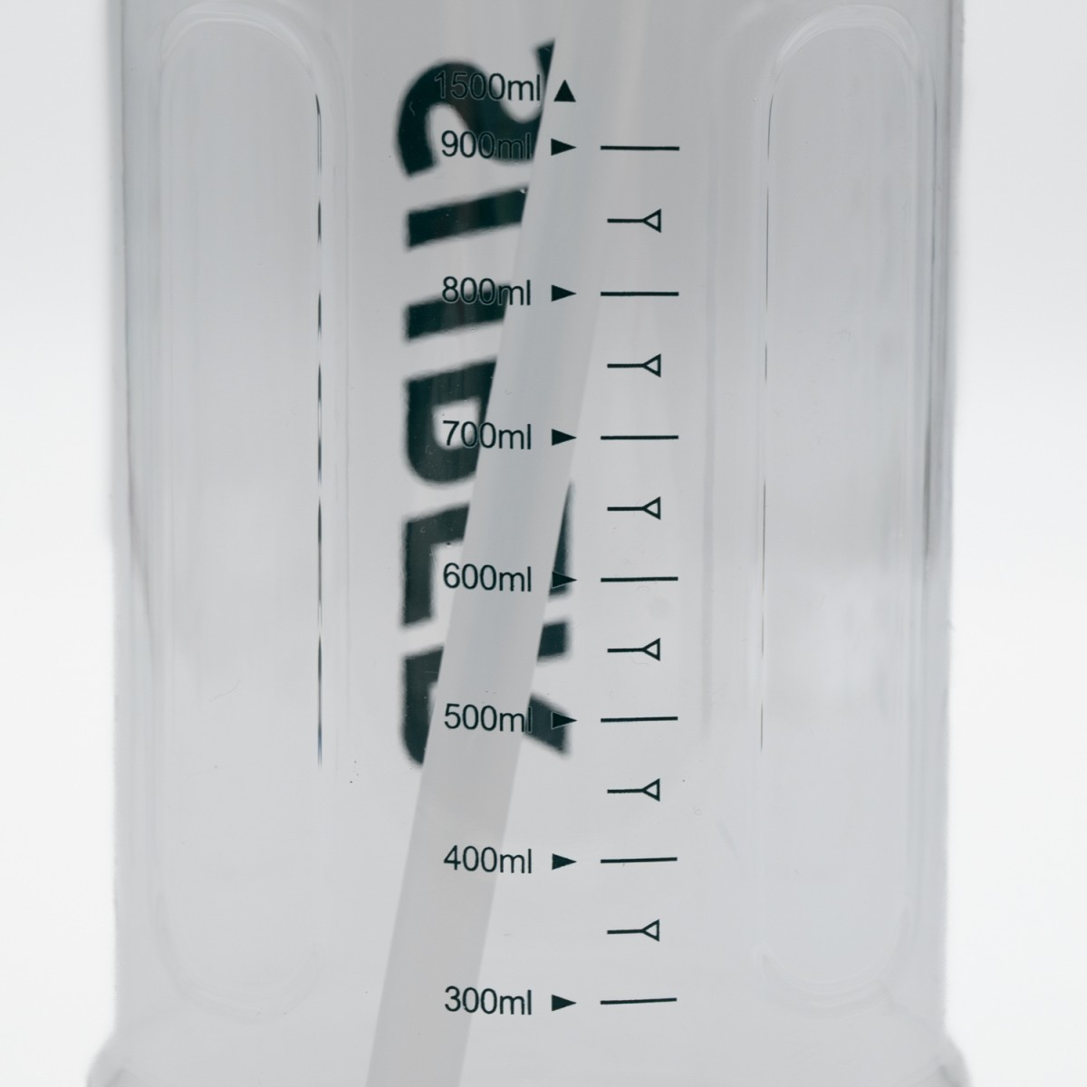 Super Παγούρι Νερού 1500ml Λευκό Διάφανο με Εργονομική Λαβή, Καλαμάκι & Κουμπί Ασφαλείας