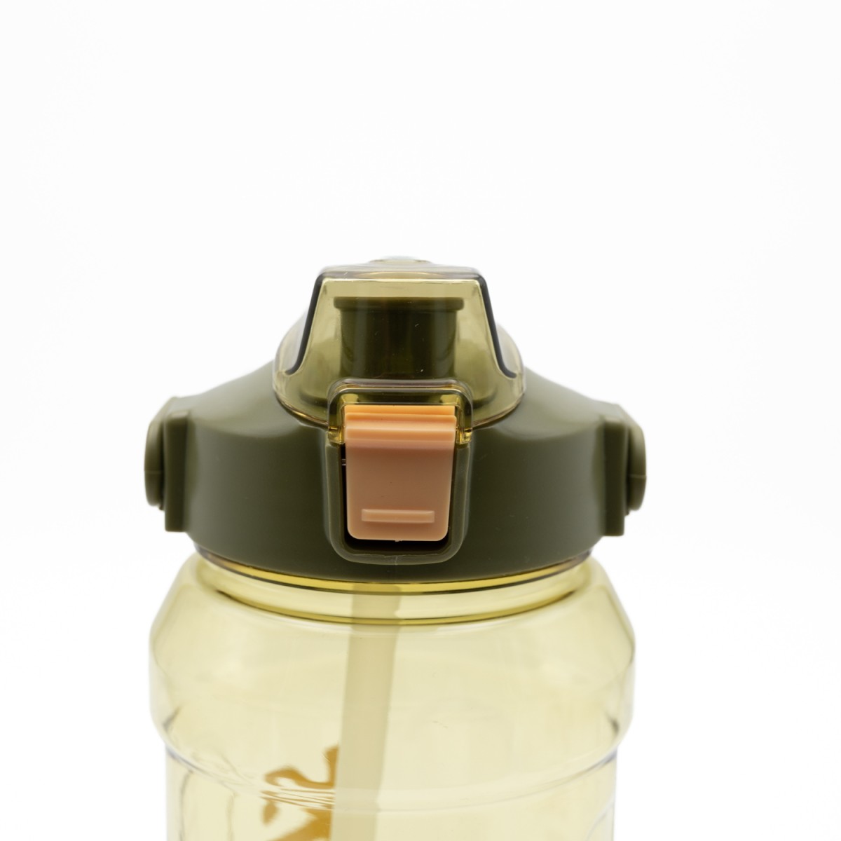 Super Παγούρι Νερού 1500ml Κίτρινο Διάφανο με Εργονομική Λαβή, Καλαμάκι & Κουμπί Ασφαλείας