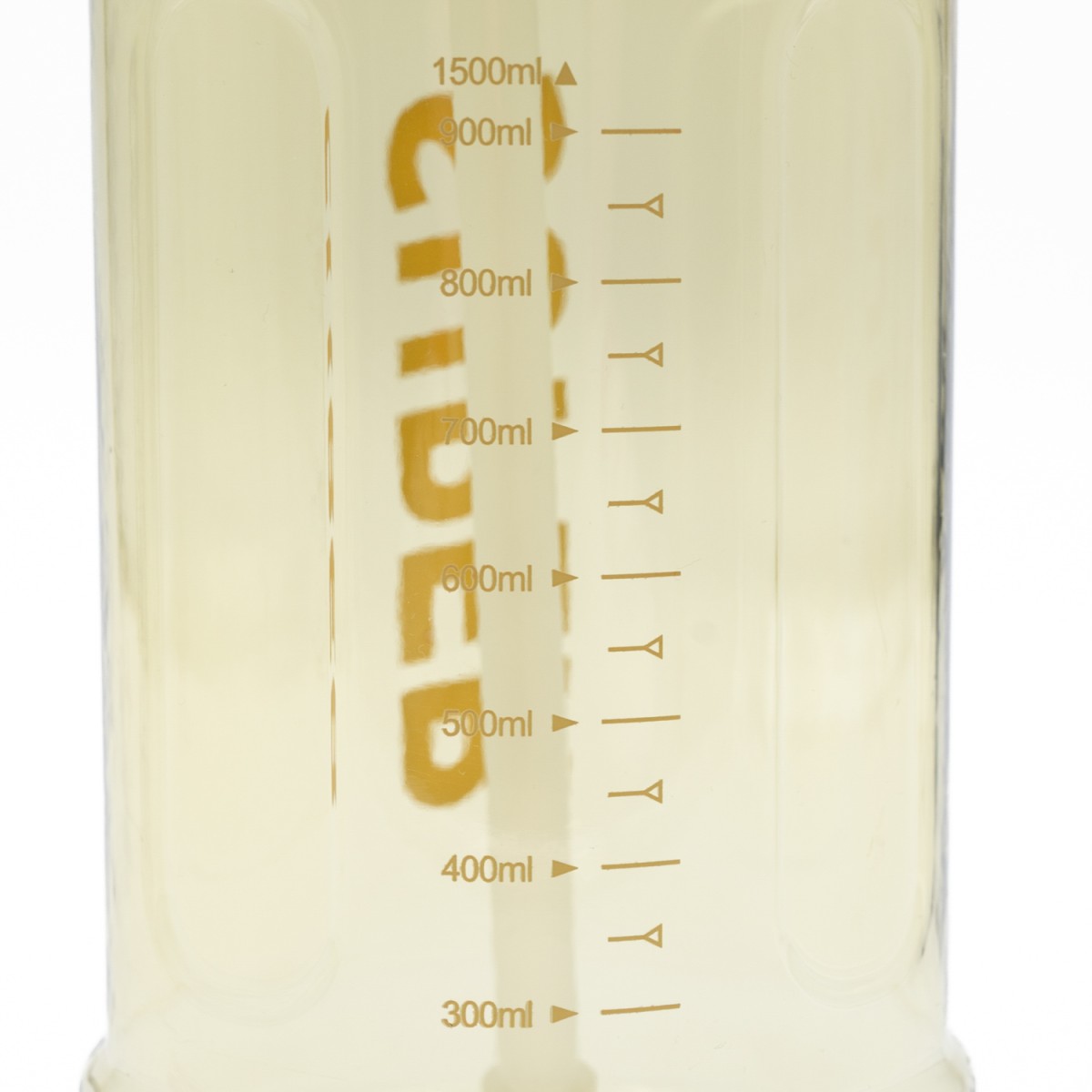 Super Παγούρι Νερού 1500ml Κίτρινο Διάφανο με Εργονομική Λαβή, Καλαμάκι & Κουμπί Ασφαλείας