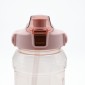 Super Παγούρι Νερού 1500ml Ροζ Διάφανο με Εργονομική Λαβή, Καλαμάκι & Κουμπί Ασφαλείας