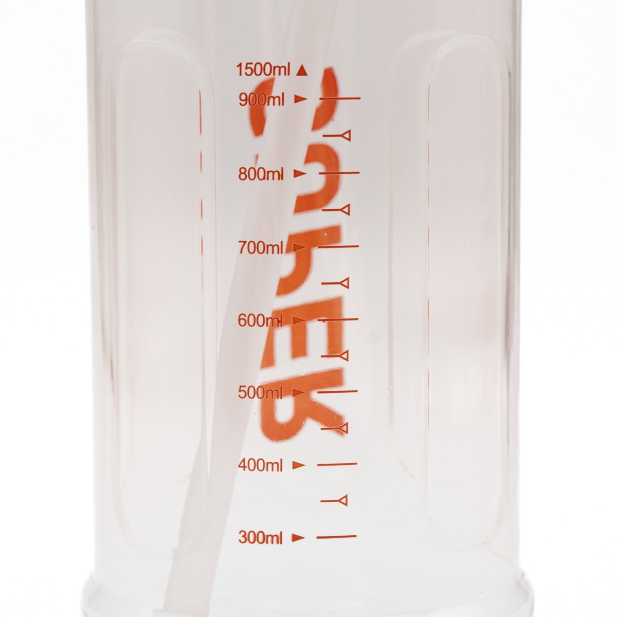 Super Παγούρι Νερού 1500ml Ροζ Διάφανο με Εργονομική Λαβή, Καλαμάκι & Κουμπί Ασφαλείας