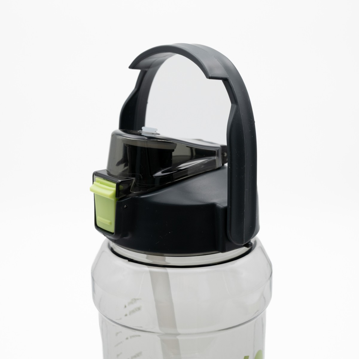 Super Παγούρι Νερού 1500ml Γκρι Διάφανο με Εργονομική Λαβή, Καλαμάκι & Κουμπί Ασφαλείας