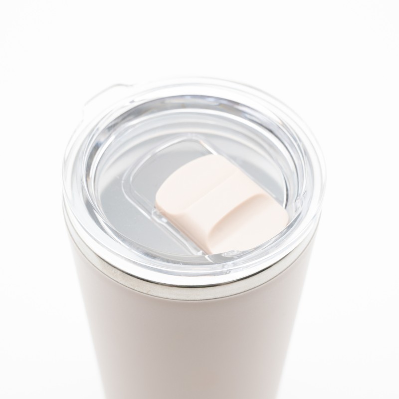 Ποτήρι Θερμός 420ml Ανοξείδωτο Ατσάλι σε Taupe Χρώμα με Στεγανό Καπάκι Ασφαλείας