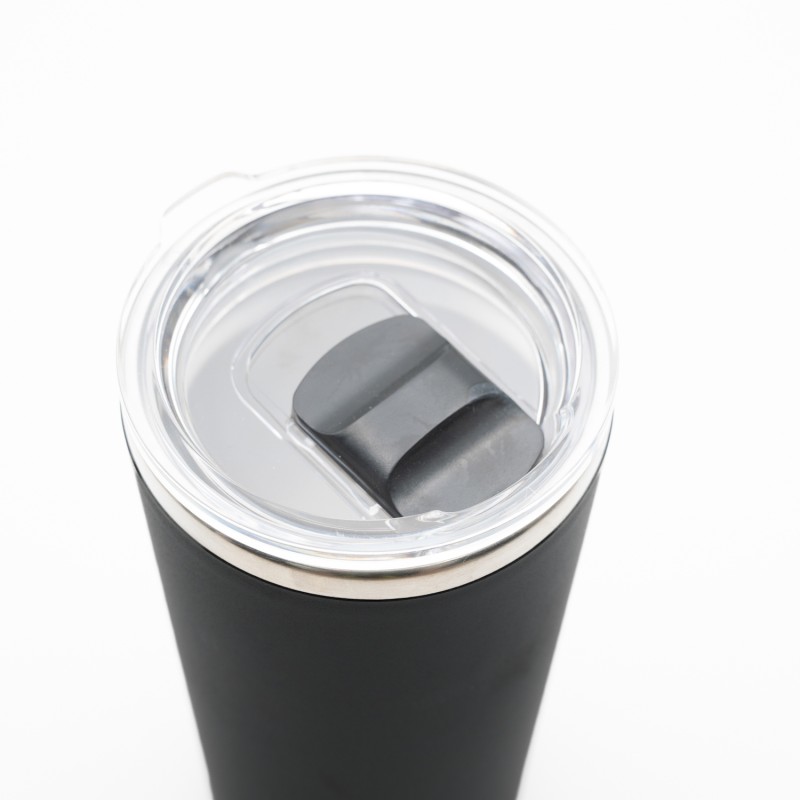 Ποτήρι Θερμός 420ml Ανοξείδωτο Ατσάλι σε Μαύρο Χρώμα με Στεγανό Καπάκι Ασφαλείας