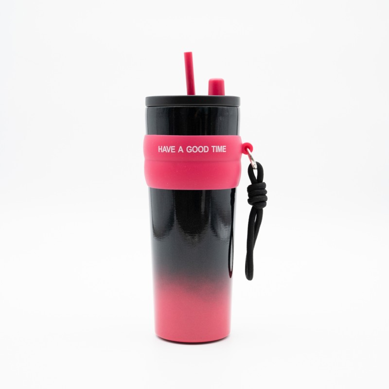 Θερμός 800ml με Καλαμάκι και Λαβή – Θερμός για Κρύα & Ζεστά Ροφήματα