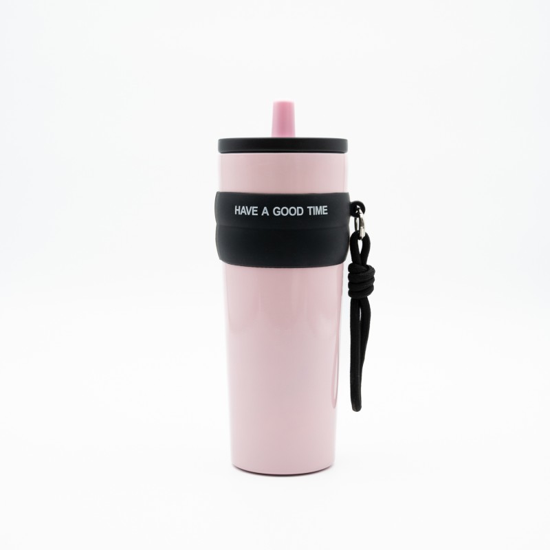 Θερμός 800ml με Καλαμάκι και Λαβή – Θερμός για Κρύα & Ζεστά Ροφήματα