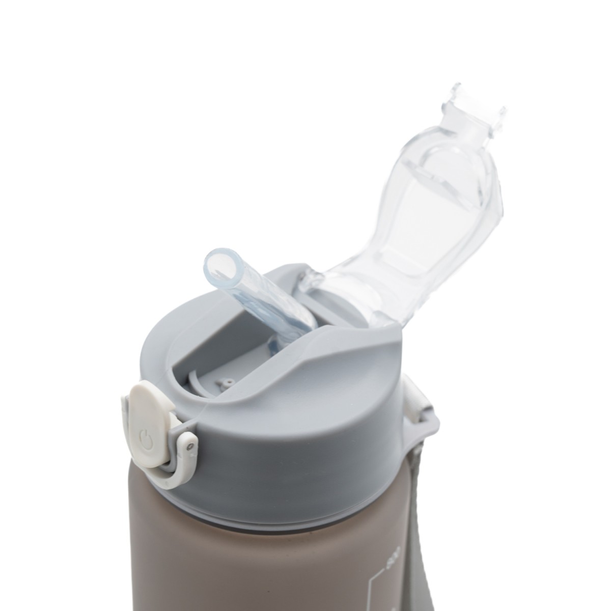 Motivational Παγούρι Νερού 750ml Ombre Μαύρο-Γκρι με Καλαμάκι Σιλικόνης, Δοσομετρητή & Κουμπί Ασφαλείας