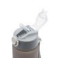 Motivational Παγούρι Νερού 750ml Ombre Μαύρο-Γκρι με Καλαμάκι Σιλικόνης, Δοσομετρητή & Κουμπί Ασφαλείας