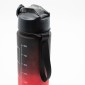 Motivational Παγούρι Νερού 750ml Ombre Μαύρο-Κόκκινο με Καλαμάκι Σιλικόνης, Δοσομετρητή & Κουμπί Ασφαλείας
