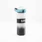 Sports Παγούρι Νερού 750ml Ombre Μαύρο-Λευκό με Εξαγωνικό Σχεδιασμό, Καλαμάκι Σιλικόνης & Λαβή Μεταφοράς