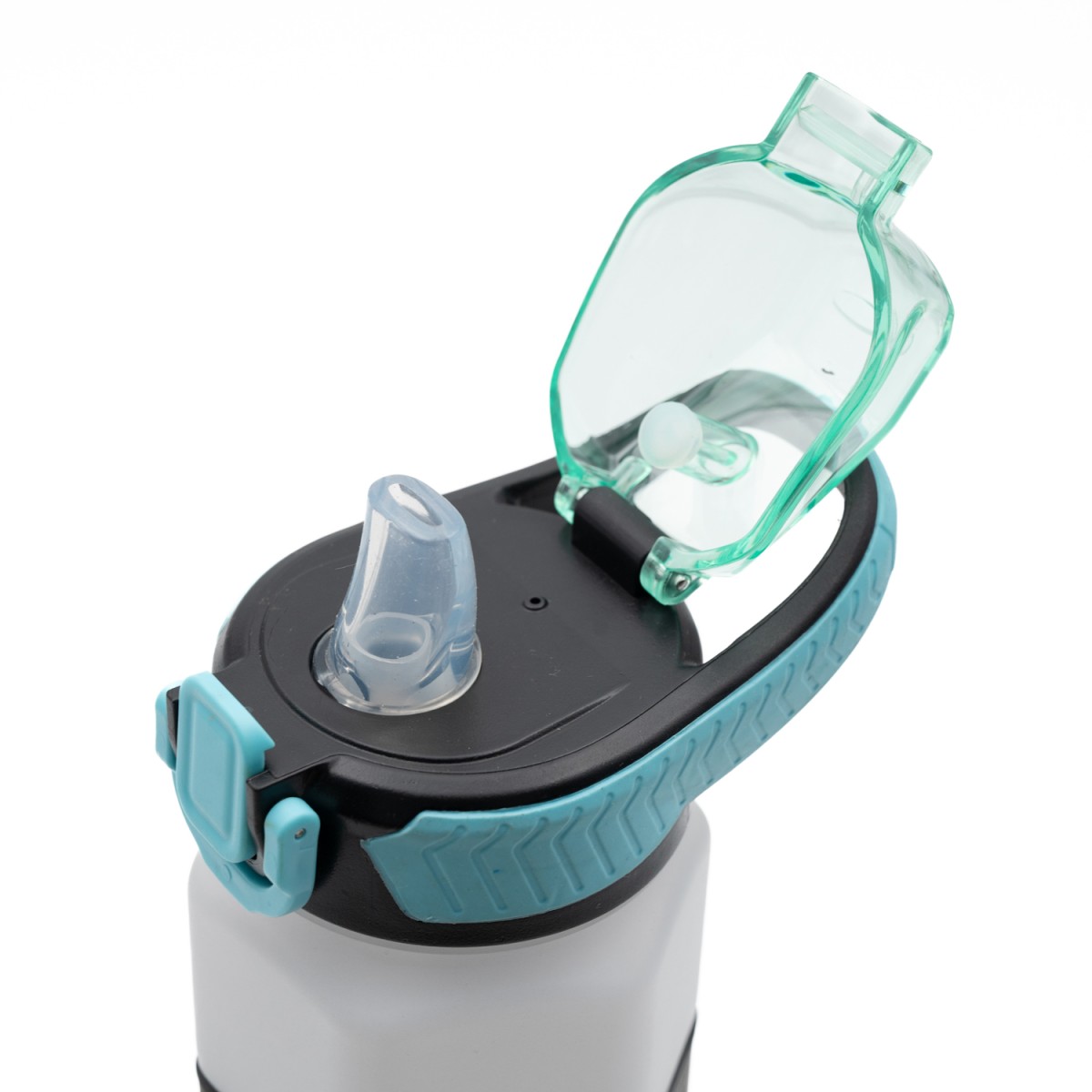 Sports Παγούρι Νερού 750ml Ombre Μαύρο-Λευκό με Εξαγωνικό Σχεδιασμό, Καλαμάκι Σιλικόνης & Λαβή Μεταφοράς