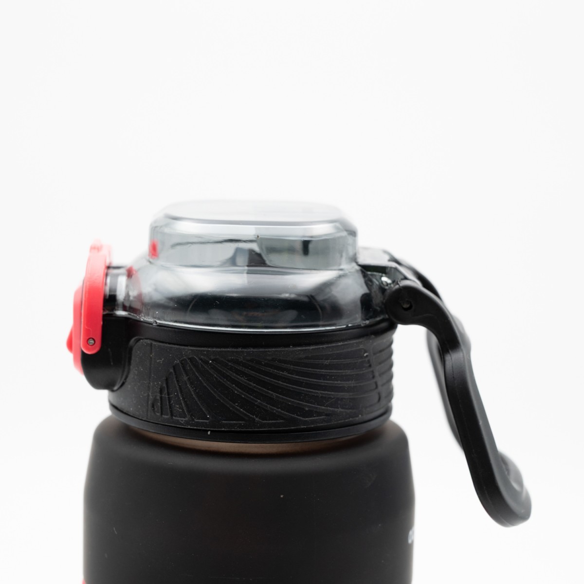 Happy Παγούρι Νερού 800ml Ombre Μαύρο-Κόκκινο με Αντιολισθητική Λαβή Σιλικόνης, Καλαμάκι & Δοσομετρητή