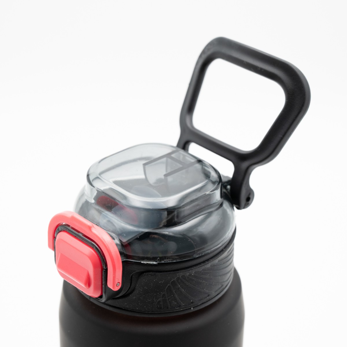 Happy Παγούρι Νερού 800ml Ombre Μαύρο-Κόκκινο με Αντιολισθητική Λαβή Σιλικόνης, Καλαμάκι & Δοσομετρητή