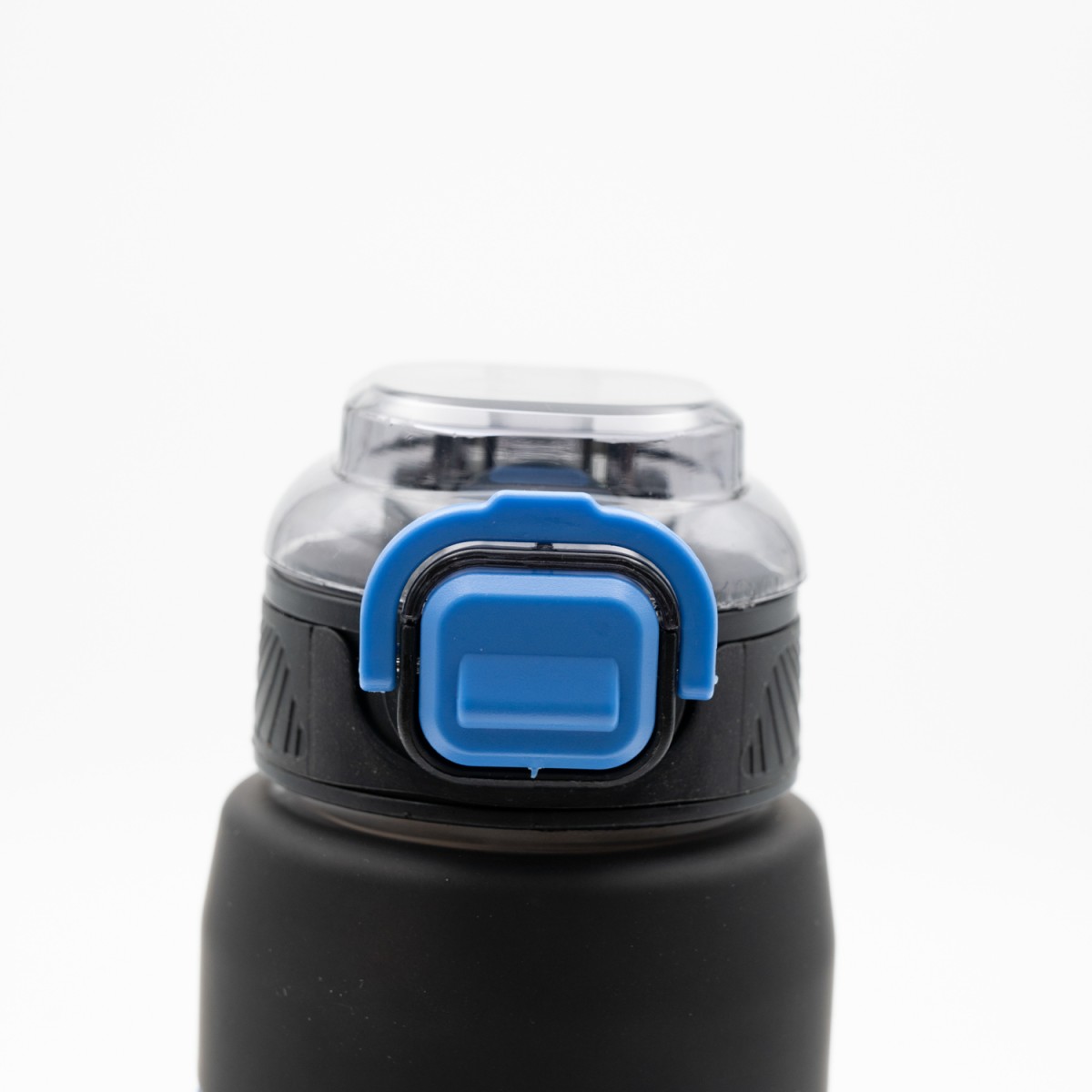 Happy Παγούρι Νερού 800ml Ombre Μαύρο-Μπλε με Αντιολισθητική Λαβή Σιλικόνης, Καλαμάκι & Δοσομετρητή