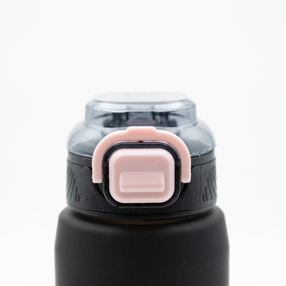 Happy Παγούρι Νερού 800ml Ombre Μαύρο-Ροζ με Αντιολισθητική Λαβή Σιλικόνης, Καλαμάκι & Δοσομετρητή