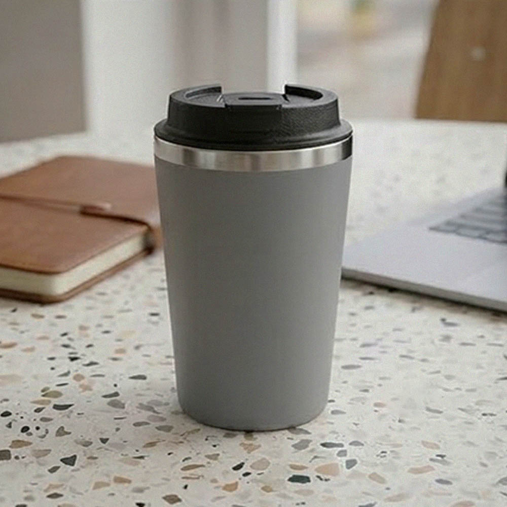 Ανοξείδωτο Ποτήρι Θερμός 350ml Γκρι – Ισοθερμικό Mug Νερού & Ροφημάτων με Διπλό Τοίχωμα Vacuum