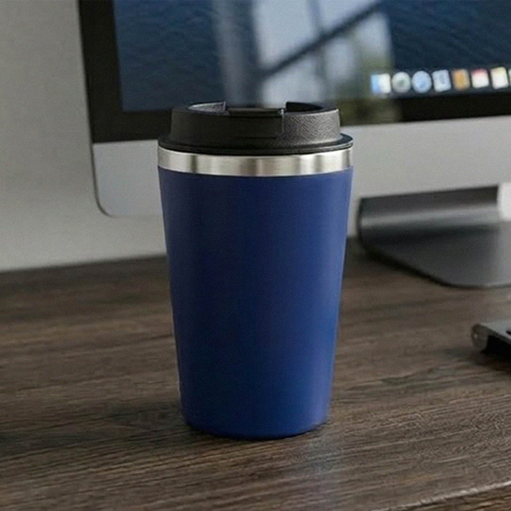 Ανοξείδωτο Ποτήρι Θερμός 350ml Μπλε – Ισοθερμικό Mug Νερού & Ροφημάτων με Διπλό Τοίχωμα Vacuum