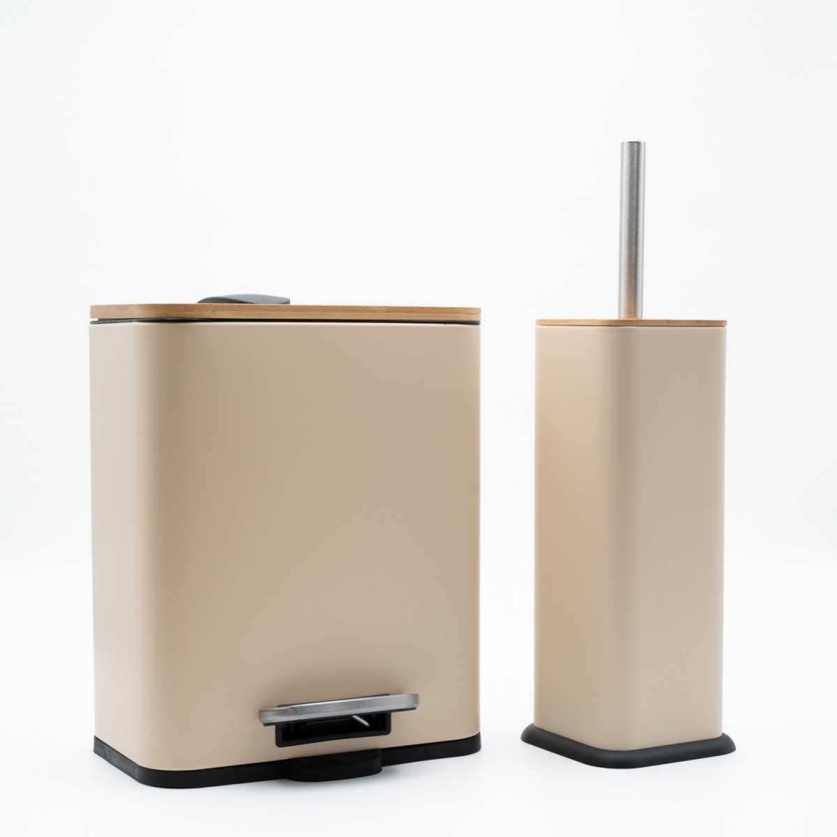 Bamboo Cubic Beige Σετ Πεντάλ 5lt με Soft Close & Πιγκάλ Μεταλλικό