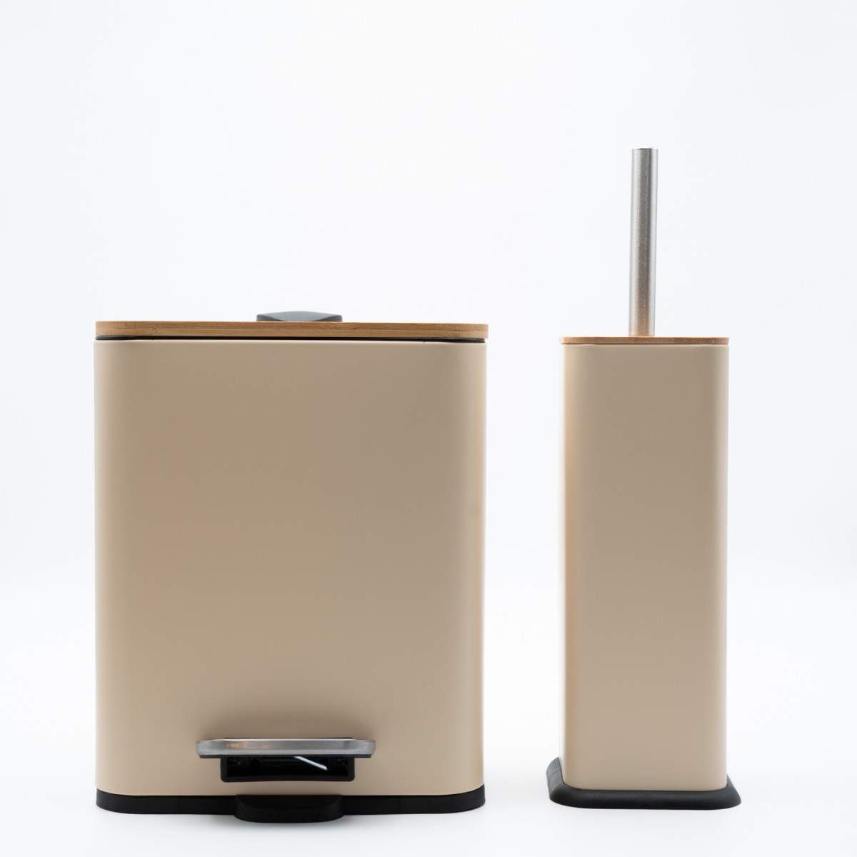 Bamboo Cubic Beige Σετ Πεντάλ 5lt με Soft Close & Πιγκάλ Μεταλλικό
