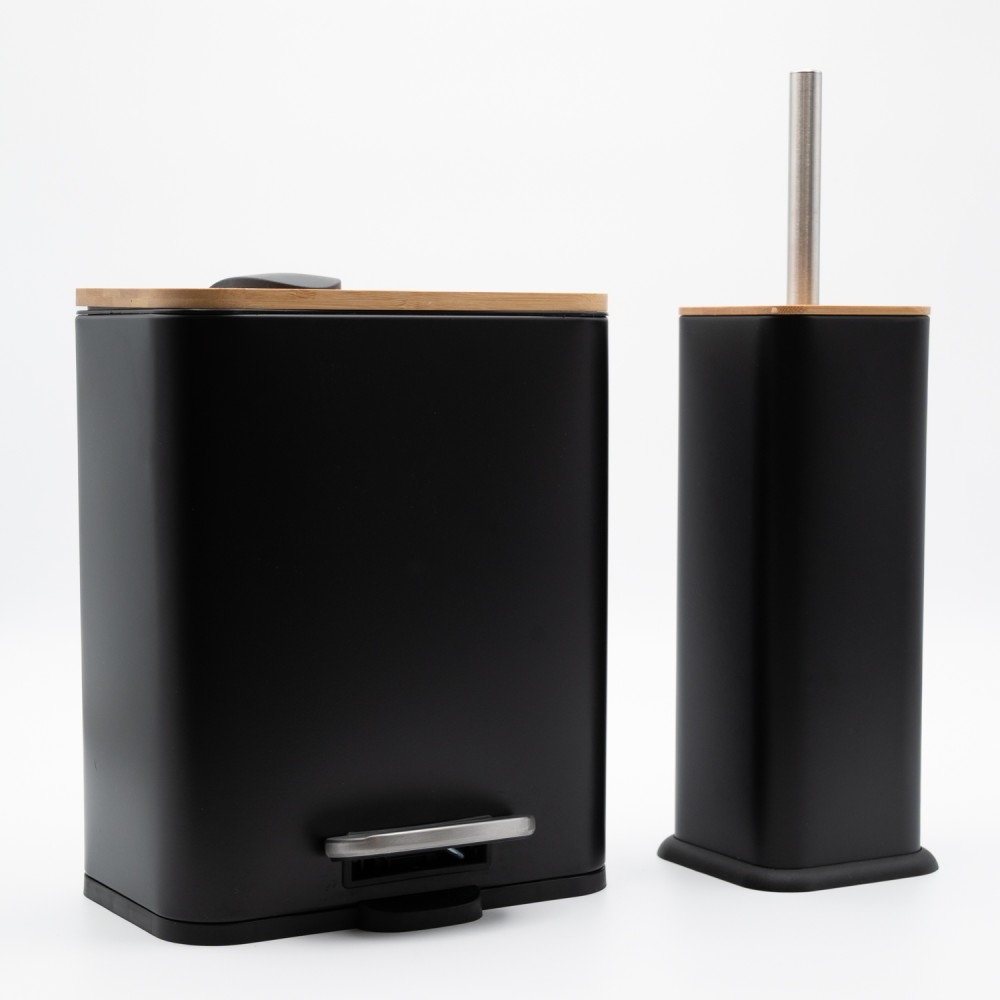 Bamboo Cubic Black Σετ Πεντάλ 5lt με Soft Close & Πιγκάλ Μεταλλικό