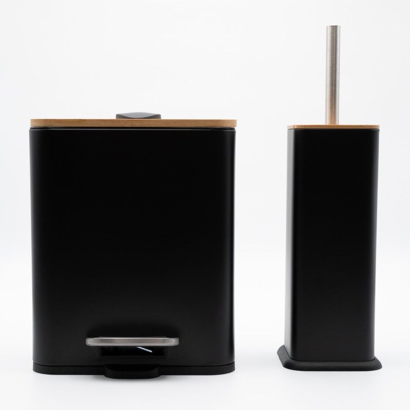 Bamboo Cubic Black Σετ Πεντάλ 5lt με Soft Close & Πιγκάλ Μεταλλικό