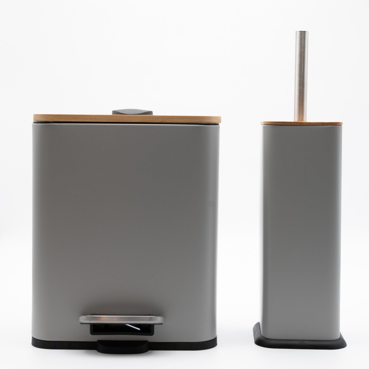Bamboo Cubic Grey Σετ Πεντάλ 5lt με Soft Close & Πιγκάλ Μεταλλικό