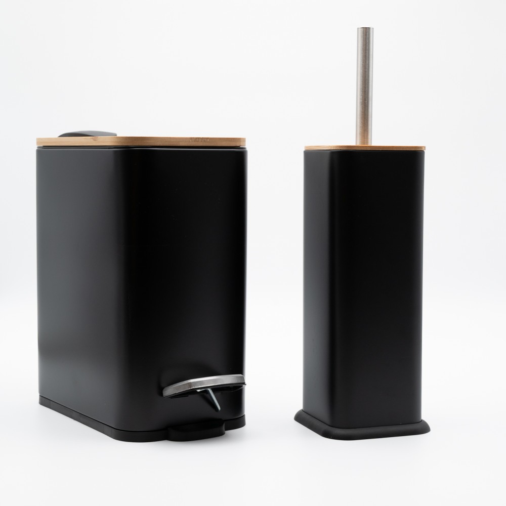 Bamboo Slim Black Σετ Πεντάλ 5lt με Soft Close & Πιγκάλ Μεταλλικό
