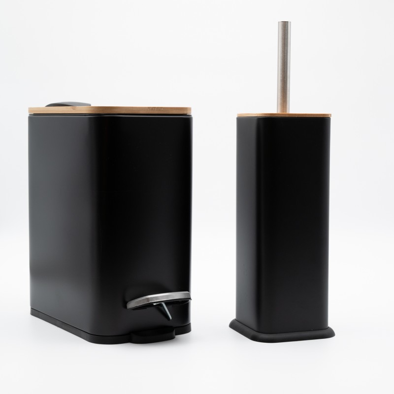 Bamboo Slim Black Σετ Πεντάλ 5lt με Soft Close & Πιγκάλ Μεταλλικό
