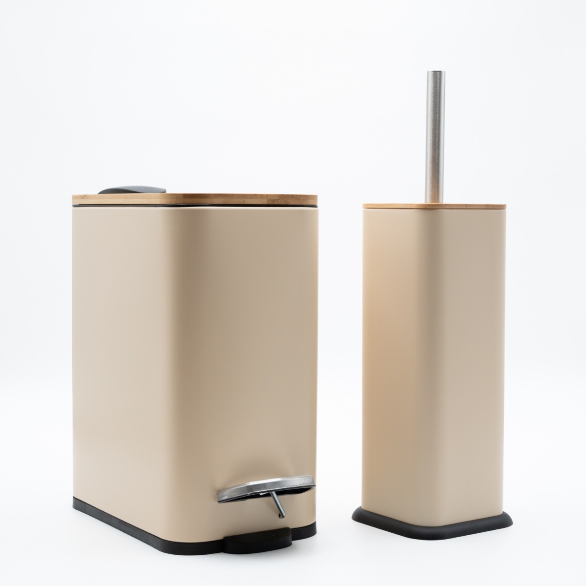 Bamboo Slim Beige Σετ Πεντάλ 5lt με Soft Close & Πιγκάλ Μεταλλικό
