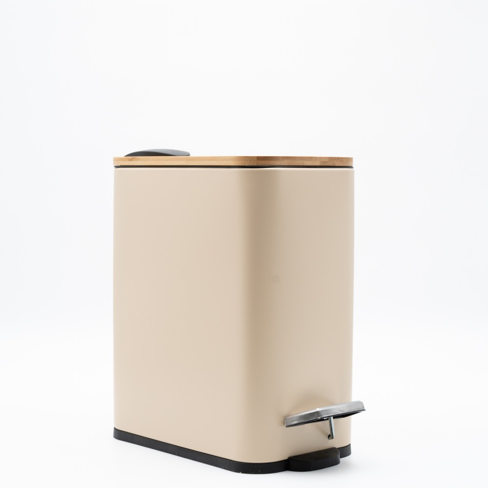 Bamboo Slim Beige Πεντάλ 5lt με Soft Close 