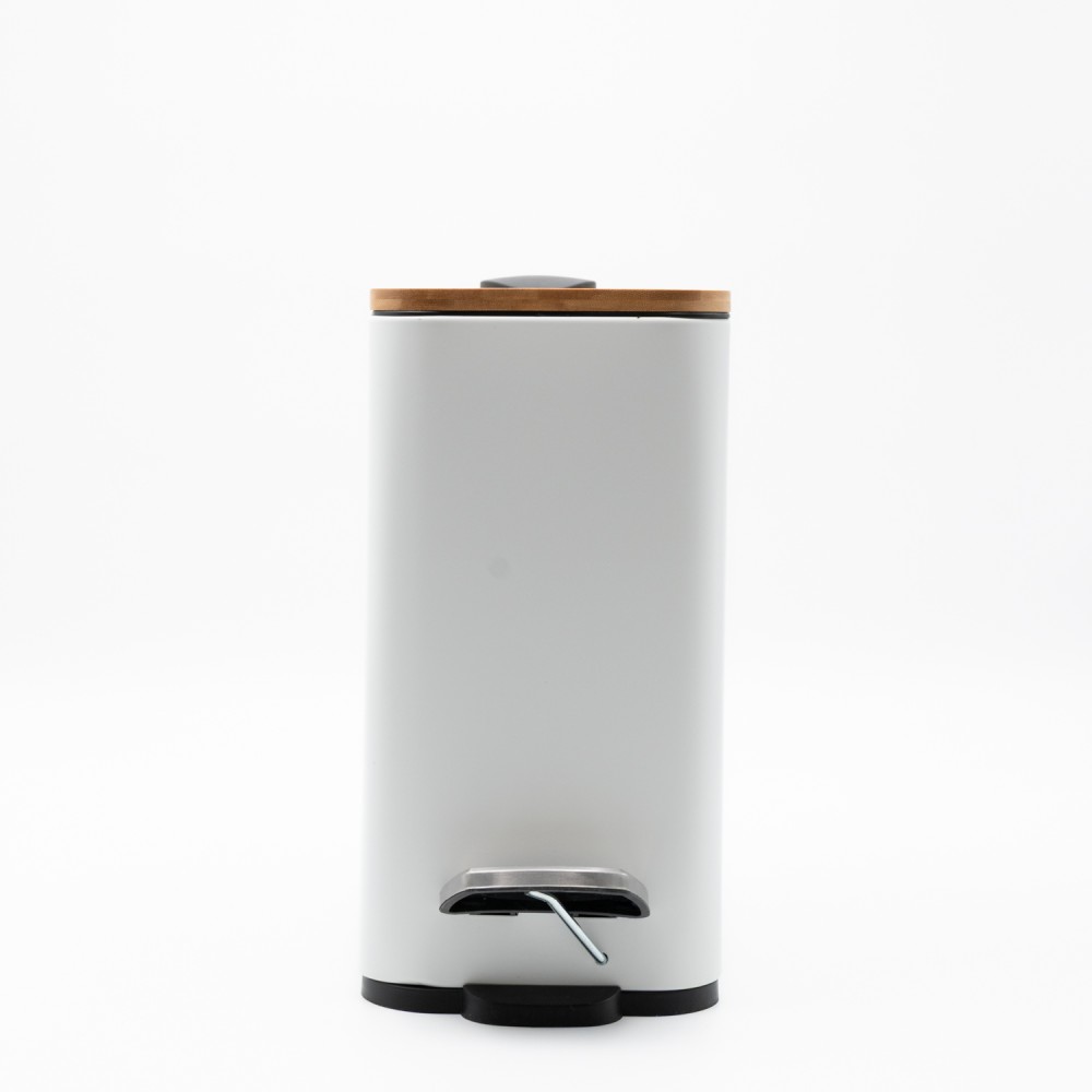 Bamboo Slim White Πεντάλ 5lt με Soft Close 