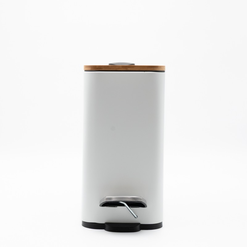 Bamboo Slim White Πεντάλ 5lt με Soft Close 