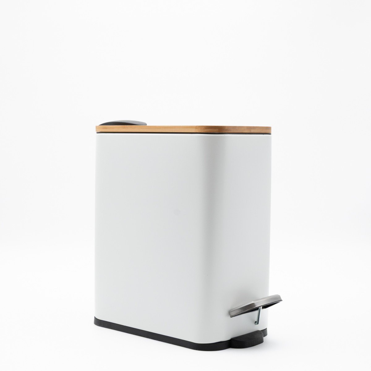 Bamboo Slim White Σετ Πεντάλ 5lt με Soft Close & Πιγκάλ Μεταλλικό