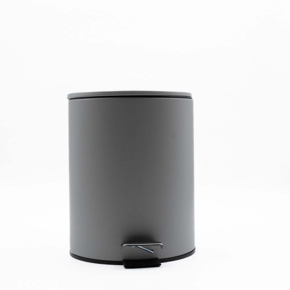 Hotel Classic Grey Κάδος Μπάνιου 5lt Μεταλλικός με Μηχανισμό Soft Close