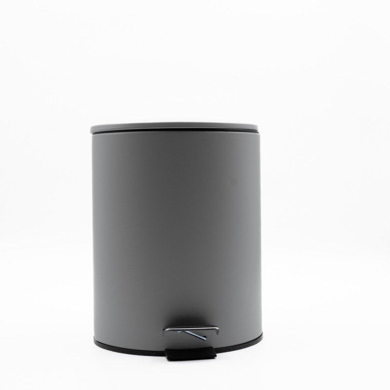 Hotel Classic Grey Κάδος Μπάνιου 5lt Μεταλλικός με Μηχανισμό Soft Close