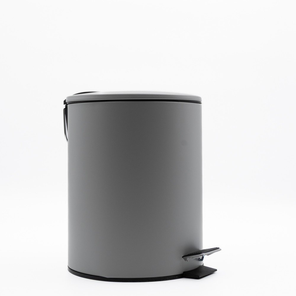 Hotel Classic Grey Κάδος Μπάνιου 5lt Μεταλλικός με Μηχανισμό Soft Close