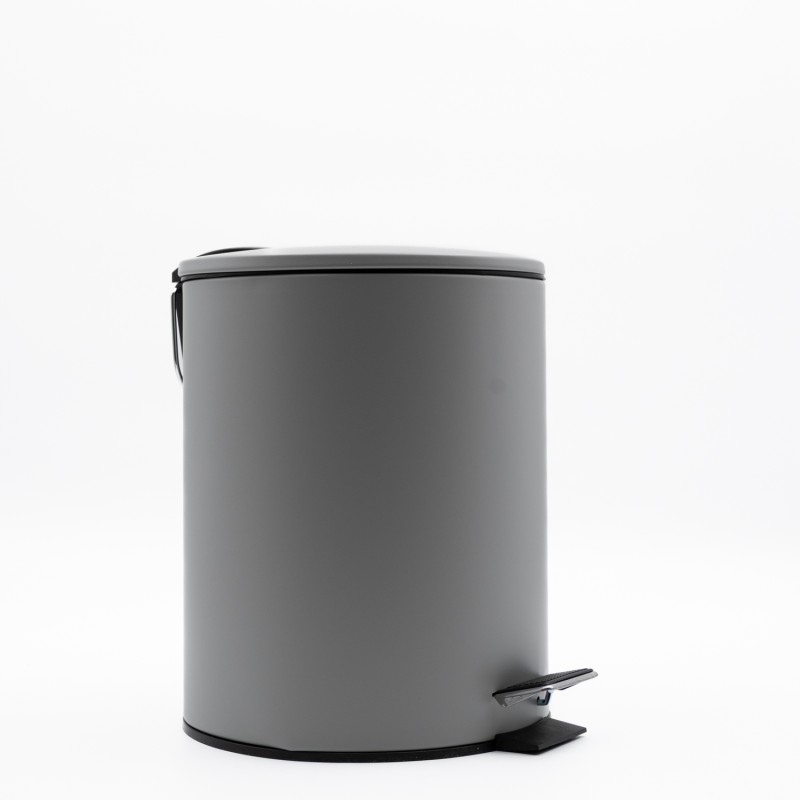 Hotel Classic Grey Κάδος Μπάνιου 5lt Μεταλλικός με Μηχανισμό Soft Close