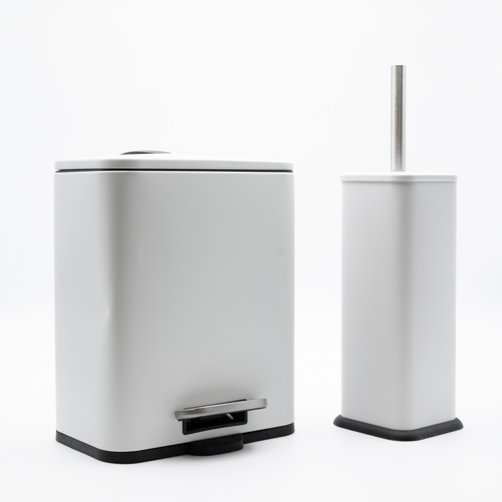 Hotel Cubic White Σετ Πεντάλ 5lt με Soft Close & Πιγκάλ Μεταλλικό