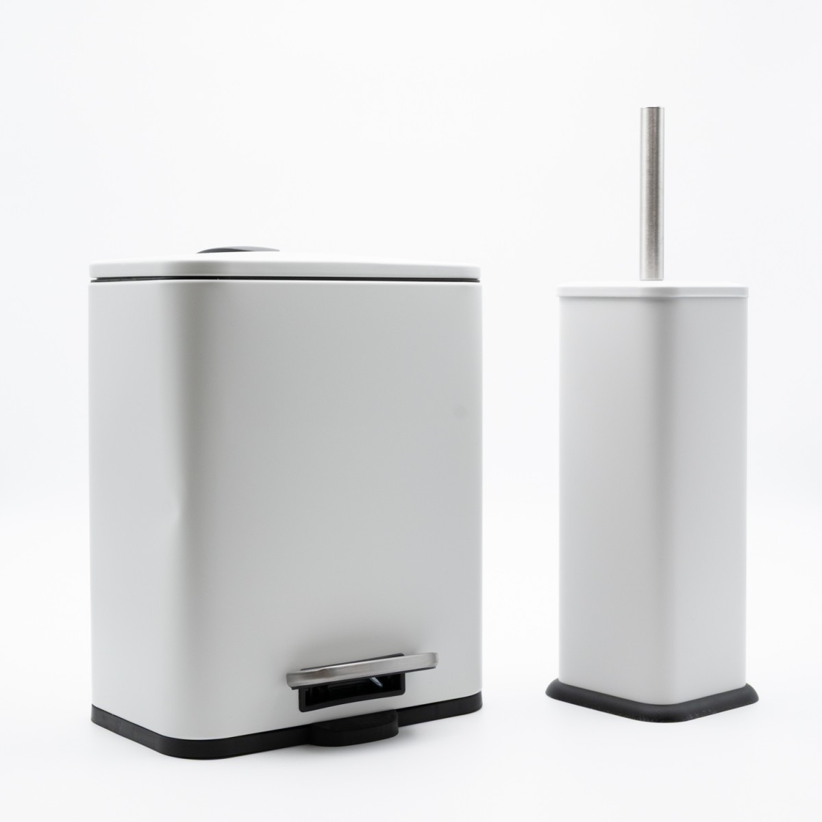 Hotel Cubic White Σετ Πεντάλ 5lt με Soft Close & Πιγκάλ Μεταλλικό