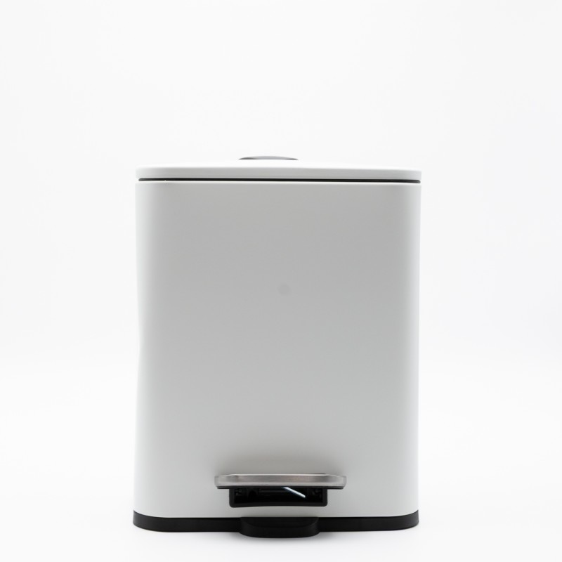 Hotel Cubic White Κάδος Μπάνιου 5lt Μεταλλικός με Μηχανισμό Soft Close